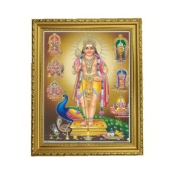Satvik Lord Bala Murugan, Swamy Kartikeya Designer Wooden Photo Frame