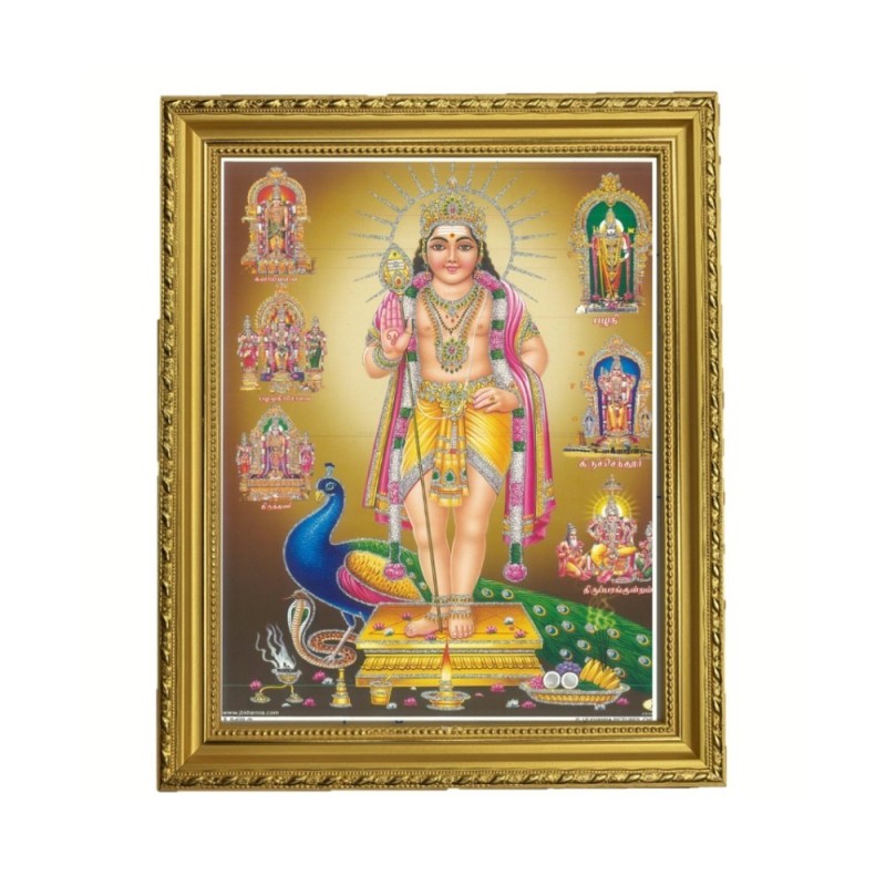 Satvik Lord Bala Murugan, Swamy Kartikeya Designer Wooden Photo Frame