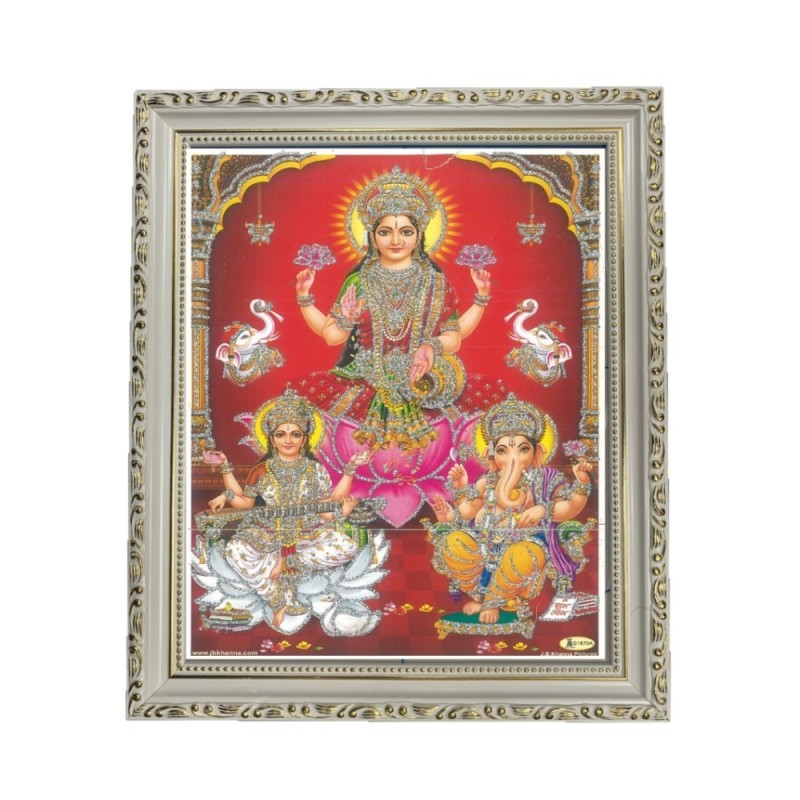 Satvik (New) Goddess Maha Lakshmi, Ma Saraswati and Lord Ganesha