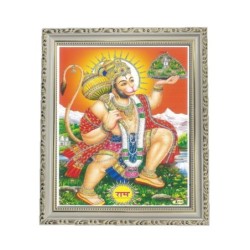 Satvik Lord Hanumanji Flying with Dronagiri Mountain with Orange