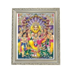 Satvik Narsimha, Laxmi, Swamy Narayn Designer Wooden White Photo