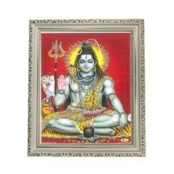Satvik Lord Shiva Designer Wooden White Photo Frame (1) for Pooja