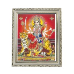 Satvik Goddess Durga Ma Sherawali, Ma Ambe Designer Wooden White