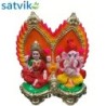 Pair of Goddess Lakshmi and Lord Ganesh Murti (Seated Together in One