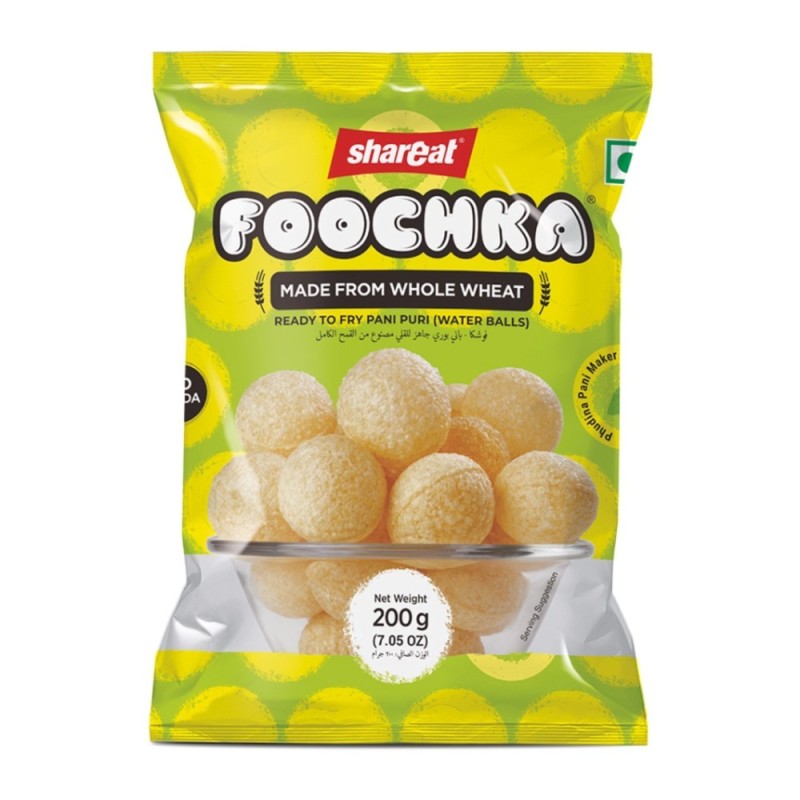 Shareat Foochka Ready to Fry Pani Puri (Water Balls) with Pudina