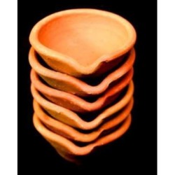 Satvik Colorful Clay Diya, Set of Ganpati Bowl (C39) & Lakshmi Bowl