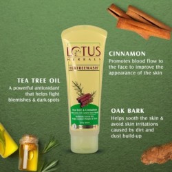 Lotus Herbals Tea Tree Wash - with Tea Tree & Cinnamon, Anti-Acne Oil
