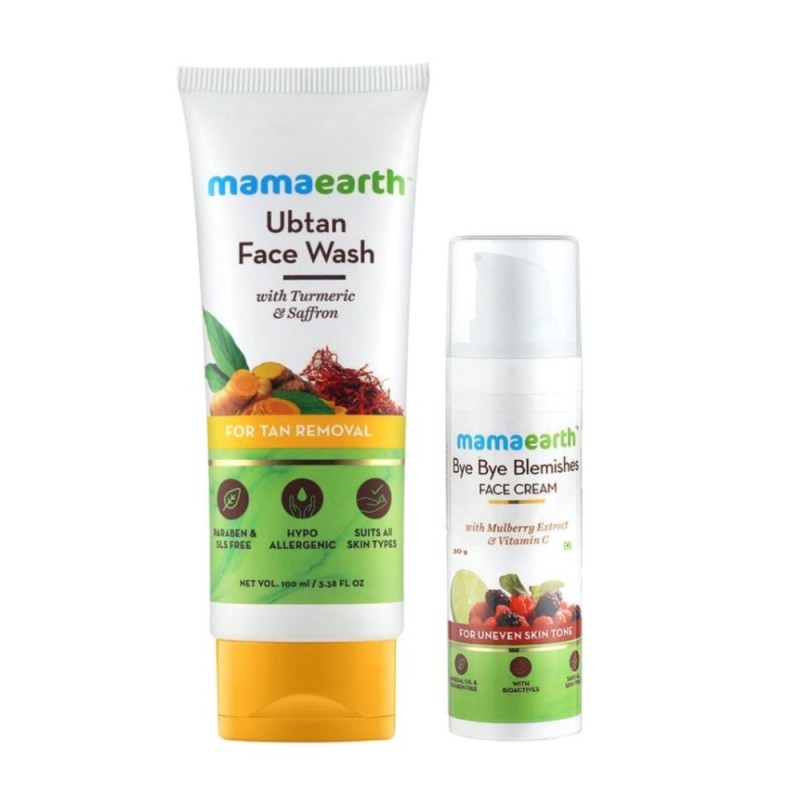 Mamaearth Spotless Skin Combo: Ubtan Face Wash & Bye Bye Blemishes