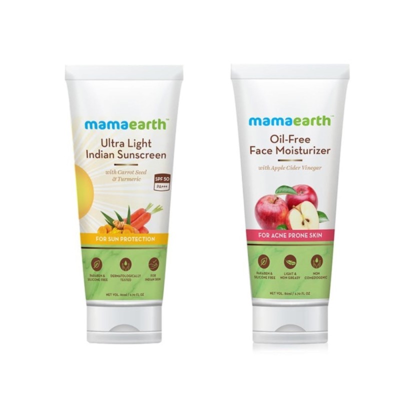 Mamaearth Anti Acne Combo: Oil Free Moisturizer & Ultra Light Indian