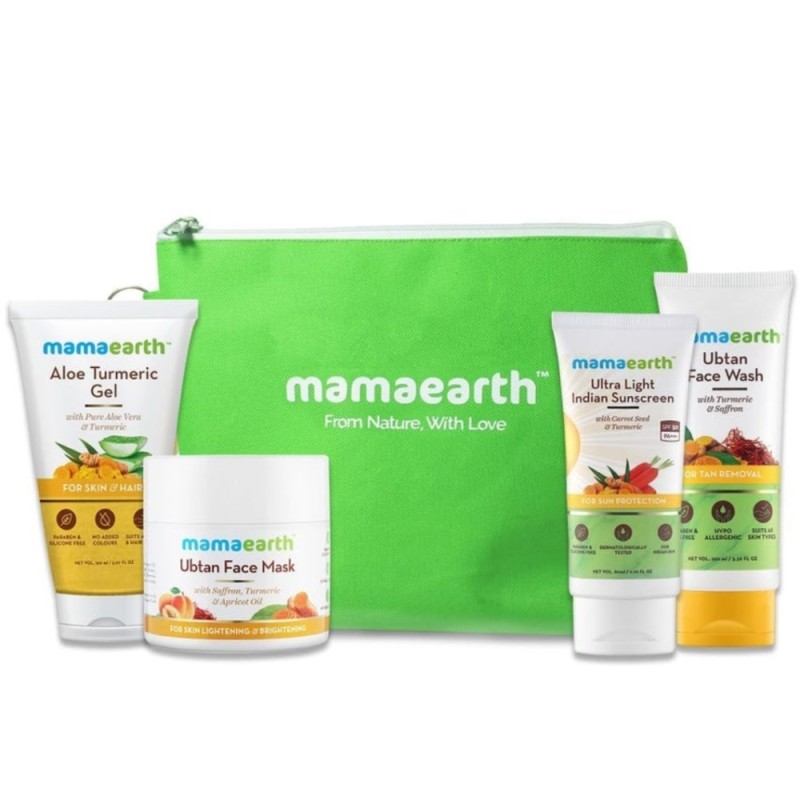 Mamaearth Revitalizing Turmeric Kit: Aloe Turmeric Gel, Ubtan Face
