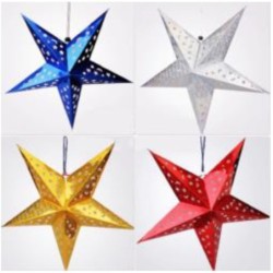 Kodayz Christmas Accessory 5 Pointed Paper Star Lantern (28X28x11