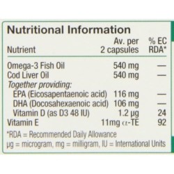 Vitabiotics Ultra Cod Liver Oil Plus Omega-3, 60 Capsules