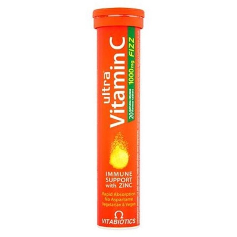 Vitabiotics Ultra Vitamin C Fizz, 20 Natural Orange Flavour Tablets