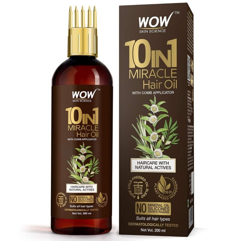 Wow Skin Science 10 in 1 Miracle Hair Oil with Comb Applicator