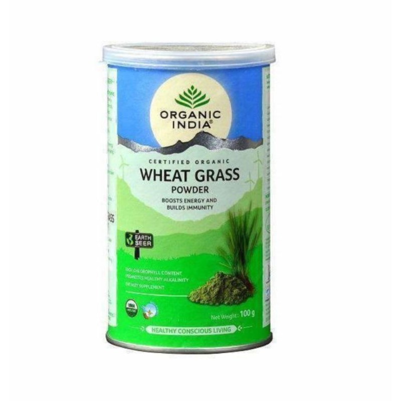 Organic India Wheat Grass Powder Boosts Energy & Builds Immunity 100g