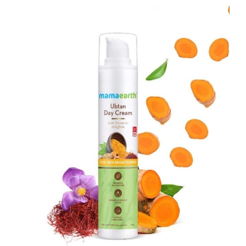 Mamaearth Ubtan Day Cream with Turmeric & Saffron for Skin