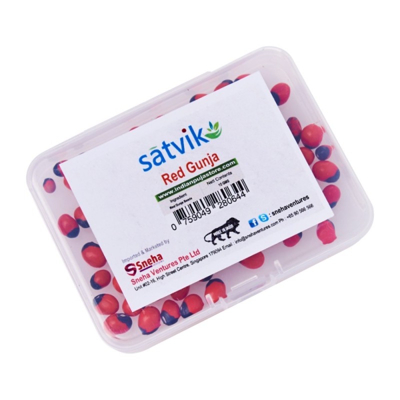 Satvik Red Gunja Beads, Laal Rakht Gunja Seeds, Red Rosary Pea