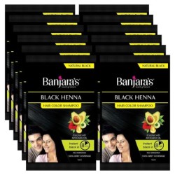 Banjara's Black Henna Hair Color Shampoo, (Pack of 3) 15ml