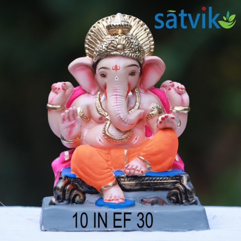 Satvik Ef 30 Eco Friendly Ganesha Idol Made of Clay Shadu Mati