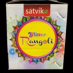 Satvik (Glitter) Rangoli Powder 9 Bottles of Multi Colours (9 Colors)