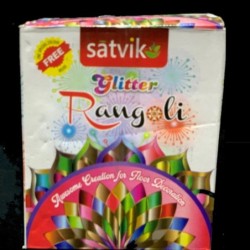 Satvik (Glitter) Rangoli Powder 9 Bottles of Multi Colours (9 Colors)