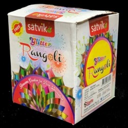 Satvik (Glitter) Rangoli Powder 9 Bottles of Multi Colours (9 Colors)