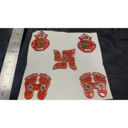 Satvik Meenakari Kalash Shubh Labh Laxmi Charan Swastik Stickers