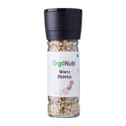 Orgonutri Whole White Pepper (Safed Mirch) with Grinder 60gm