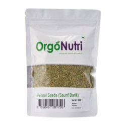 Orgonutri Dried Whole Fennel Seeds Small, Barik Lucknowi Saunf 200g