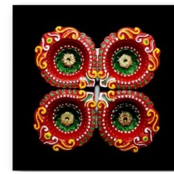 Satvik Colorful Clay Diyas for Diwali Festival, Multicolor Diwali