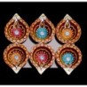 Satvik Colorful Clay Diyas for Diwali Festival, Multicolor Diwali