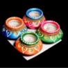 Satvik Colorful Clay Diyas for Diwali Festival, Multicolor Diwali