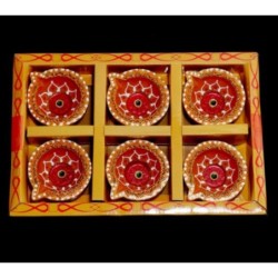 Satvik Colorful Clay Diyas for Diwali Festival, Multicolor Diwali