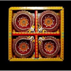 Satvik Colorful Clay Diyas for Diwali Festival, Multicolor Diwali