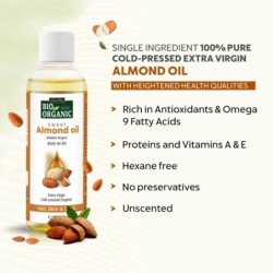 Indus Valley Bio Organic Cold Pressed Sweet Almond Oil 200ml