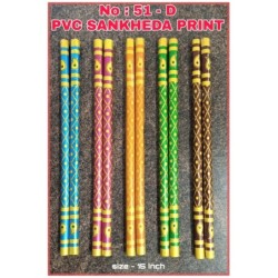 Wooden Dandiya Sticks- Sankhedo 1,Multi Color Wooden Dandiya Sticks
