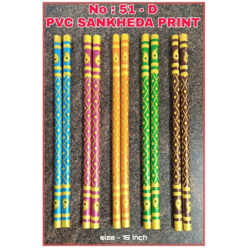 Wooden Dandiya Sticks- Sankhedo 1,Multi Color Wooden Dandiya Sticks