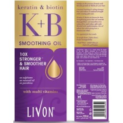 Livon Keratin & Biotin Smoothing Serum Oil for Stronger & Smoother