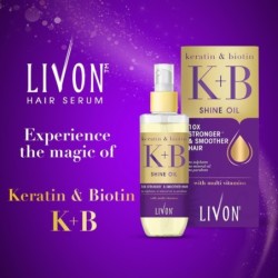 Livon Keratin & Biotin Smoothing Serum Oil for Stronger & Smoother