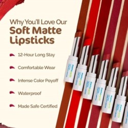 Mamaearth Soft Matte Long Stay Lipsticks with Jojoba Oil & Vitamin E