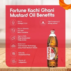 Fortune Premium Kachi Ghani Pure Mustard Oil, / Pet Bottle 1 Litre