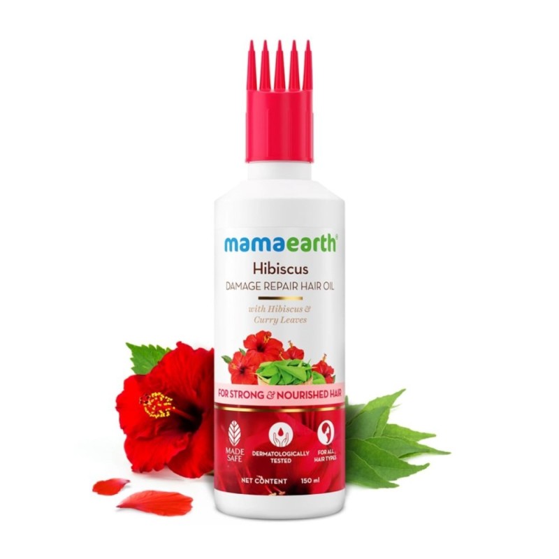 Mamaearth Hibiscus Damage Repair Hair Oil with Hibiscus & Curry