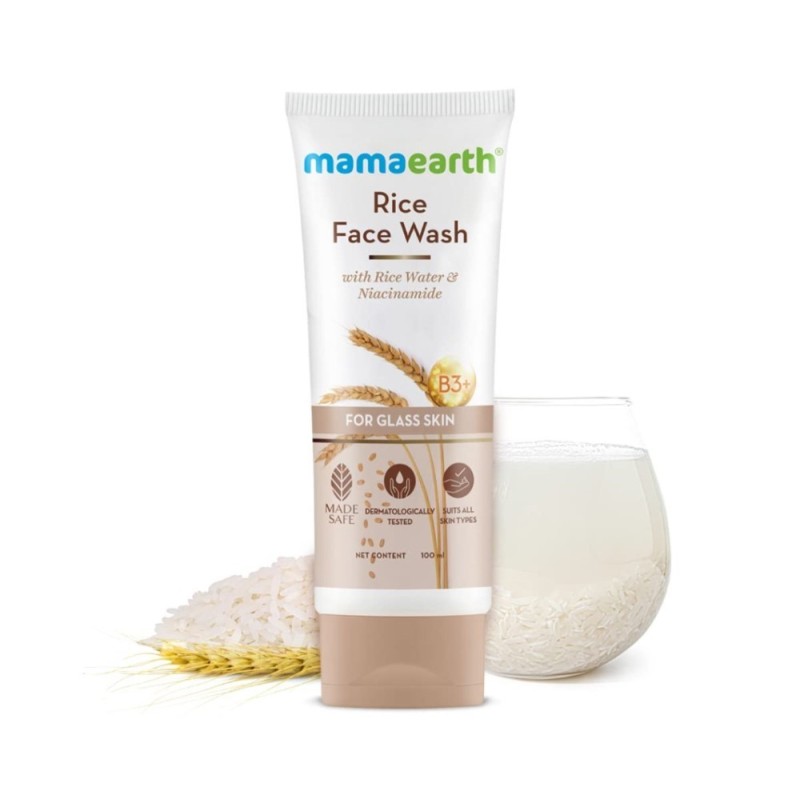 Mamaearth Rice Face Wash with Rice Water & Niacinamide for Glass Skin