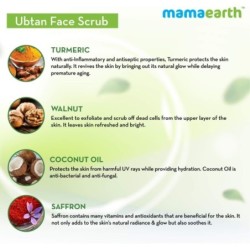 Mamaearth Tan Removal Ubtan Face Scrub with Turmeric and Walnut 100gm