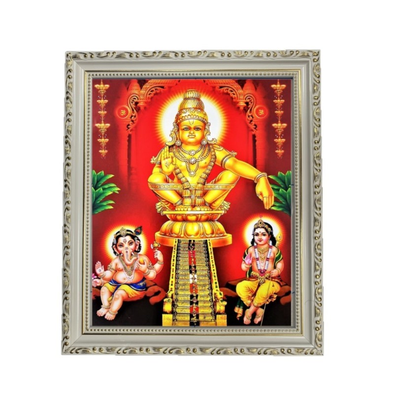 Satvik Lord Ayyappa Swamy, Lord Ayyappan Designer White Photo Frame