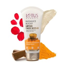 Lotus Herbals Radiance Boost Ubtan Face Scrub Turmeric, Sandalwood