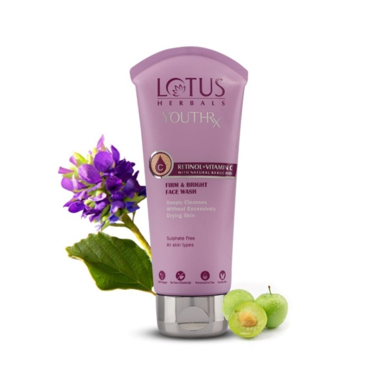 Lotus Herbals Youthrx Firm & Bright Face Wash Bakuchiol Retinol