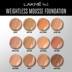 Lakmé 9 to 5 Weightless Mousse Foundation, Beige Caramel, Matte