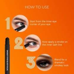 Vlcc Smokey Eyes Black Kajal - Intense Black Color Long Lasting