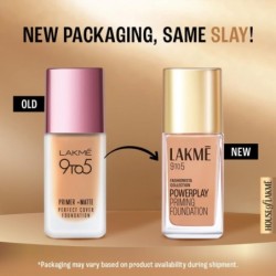Lakmé 9to5 Powerplay Priming Medium Coverage Normal Skin,liquid Matte